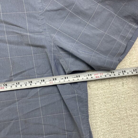 Lucky Brand Tailored Fit Blue Check Short Sleeve Button Shirt Mens Sz L 16/16.5 - Picture 11 of 16